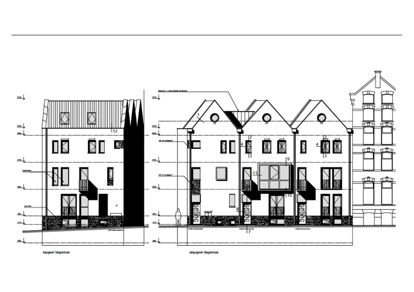 Architectuuratelier Jos Bannink | nieuwbouw stadswoningen Singelstraat Arnhem